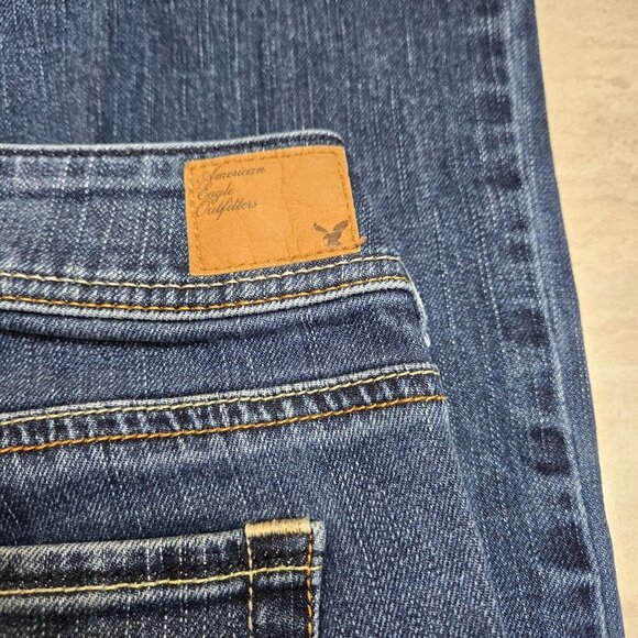 American Eagle Jeans Original Boot Womens 10L Long Lowrise Stretch Y2k - Picture 10 of 11